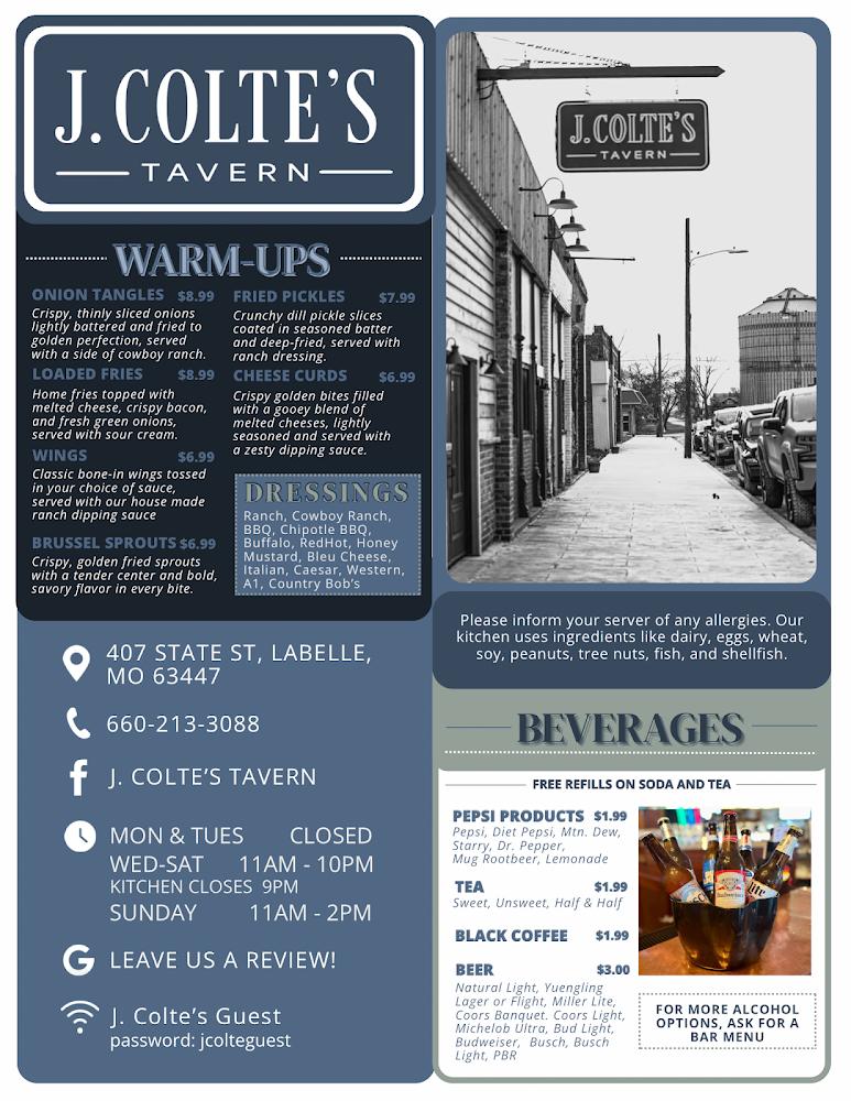 J. Colte's Tavern Menu image 3